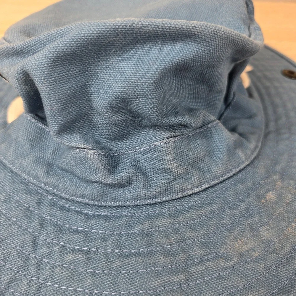Tilley T3 Wanderer Kids Size 7 Blue Cotton Duck Sun Hat Made in Canada